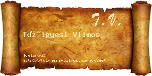 Tölgyesi Vilmos névjegykártya